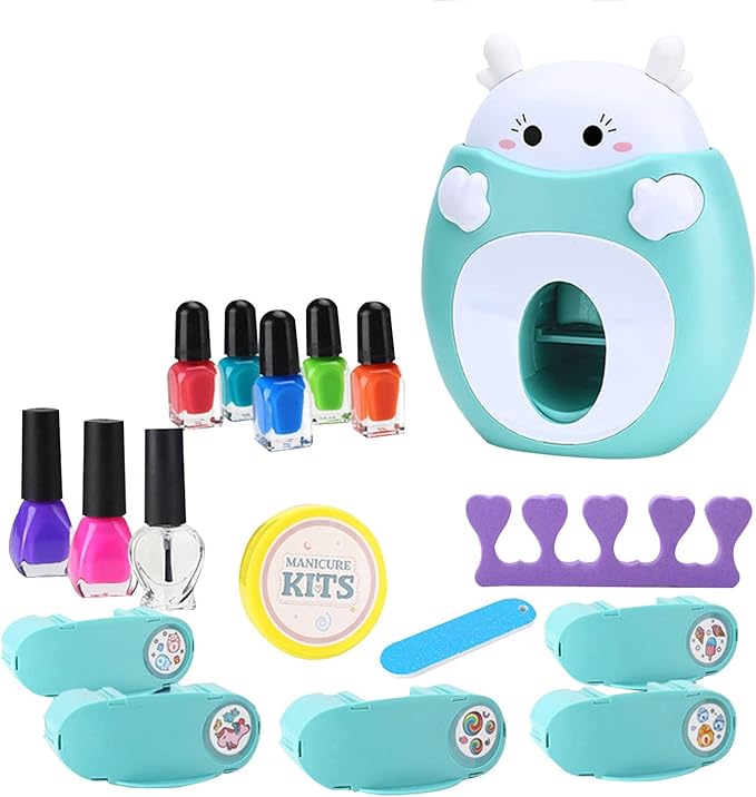 Fashionable Kids Nail Polish Machine for Girls, Nail Polish Set With 5 Patterns