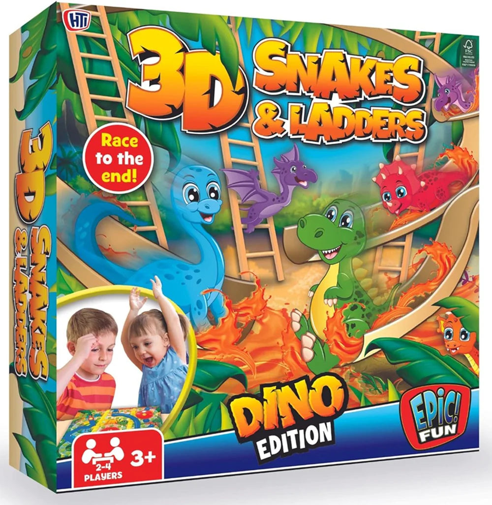 3D Snakes & Ladders Dino Edition