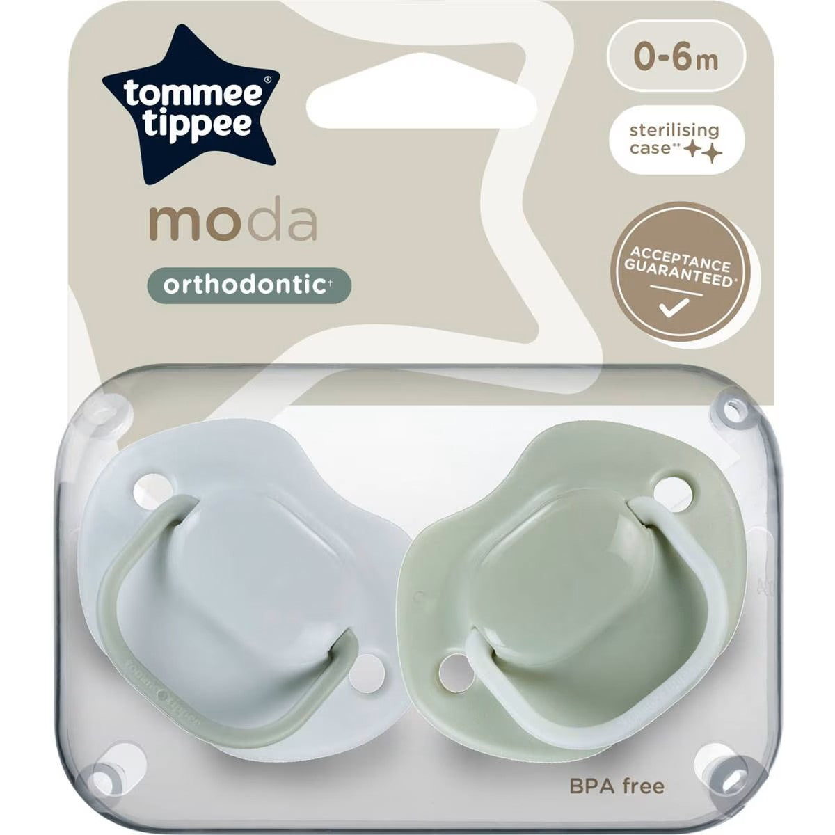 Tommee Tippee Moda Soother 0-6m 2 Pack