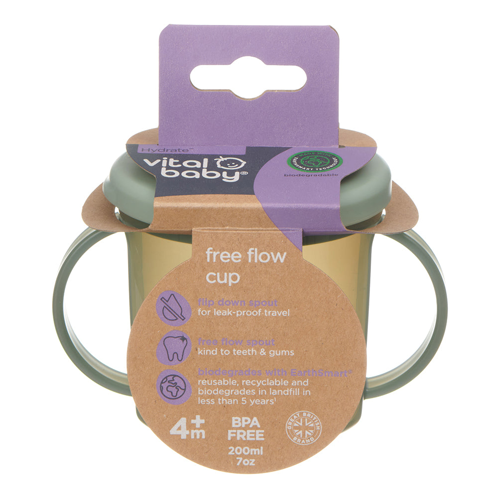 Vital Baby Hydrate Free Flow Cup-Natural Moss
