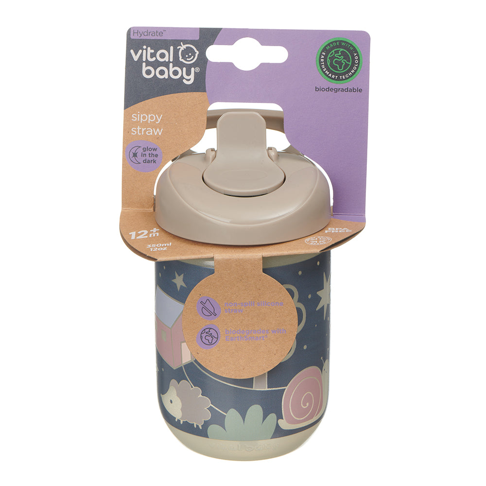 Vital Baby Hydrate Sippy Straw 350 ml-Woodland Glow