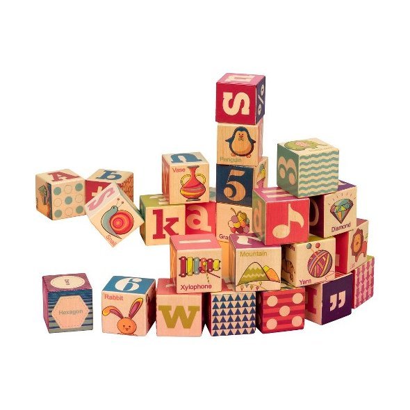 B. 24pcs blocks in wood tray