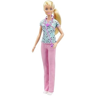 Barbie Paramedic Doll, Petite Brunette, Role-Play Set with Stethoscope & Medical Accessories