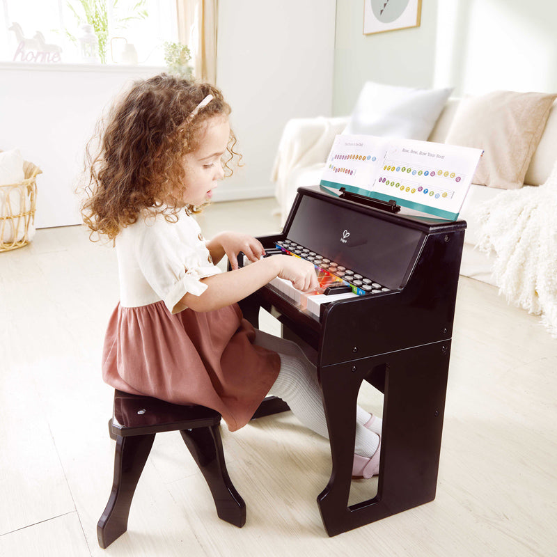 Learn With Lights Black Piano W Stool