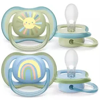 Avent Ultra Air Soothers Rainbow-0-6 Boy