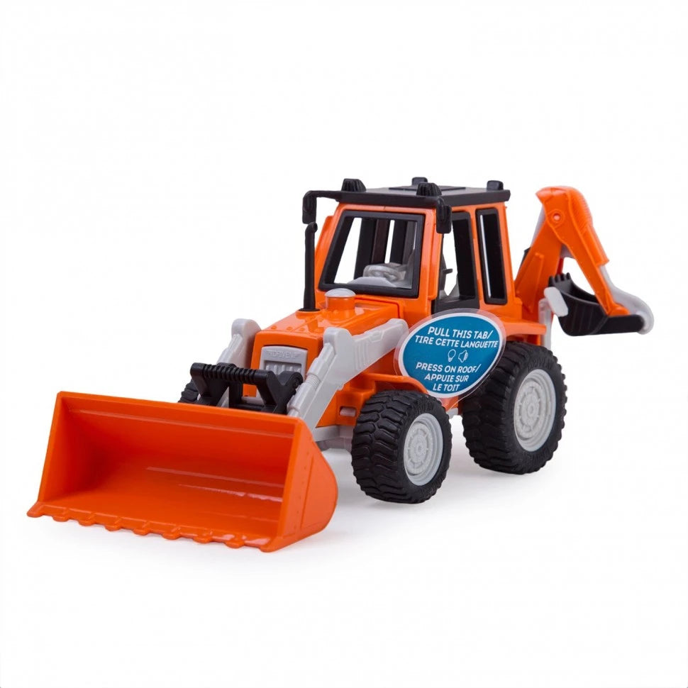 Driven micro backhoe loader