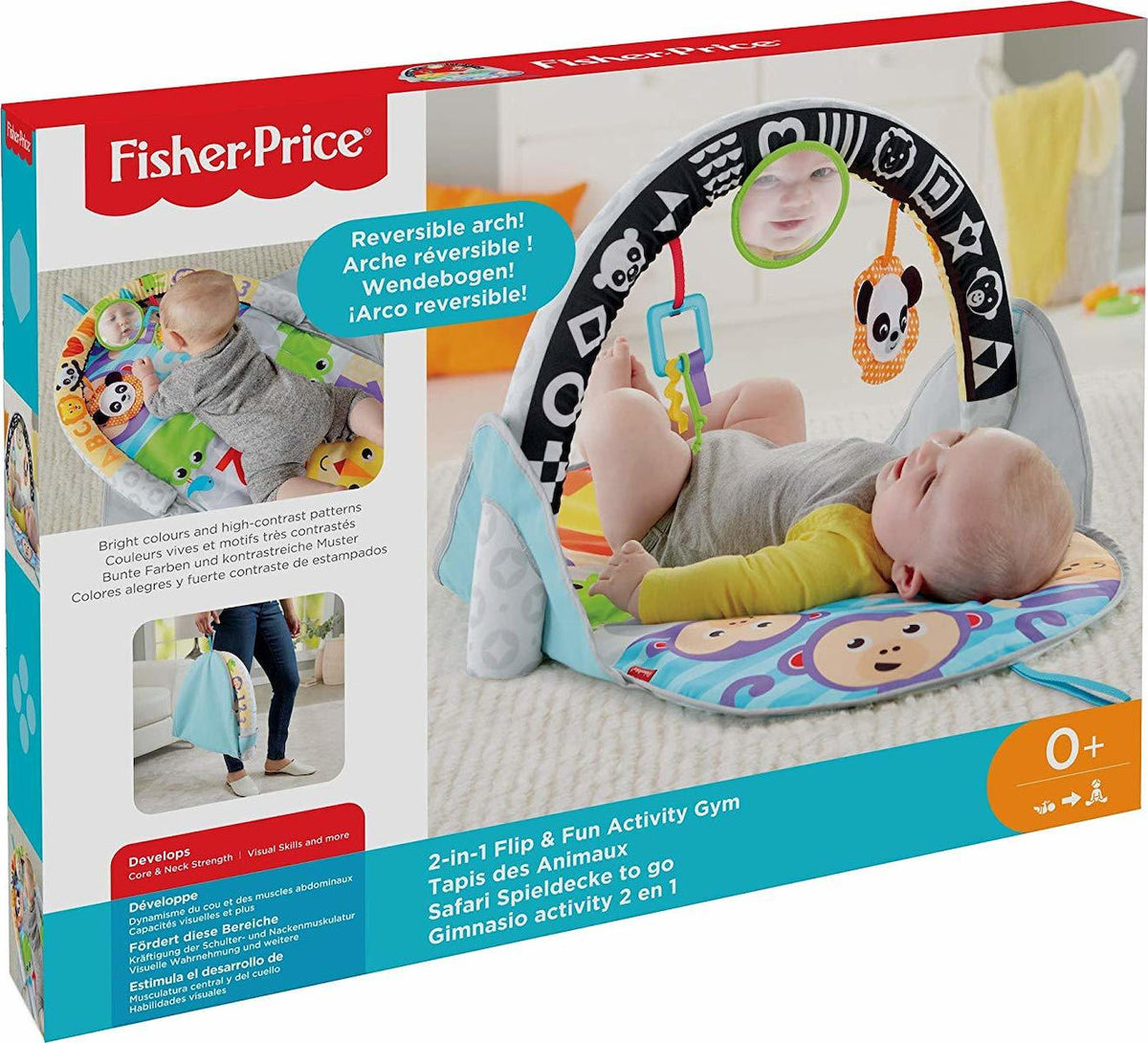 Fisher-Price 2-in-1 Flip &amp; Fun Activity Gym baby play mat with reversible arch". Available at Kaya kids