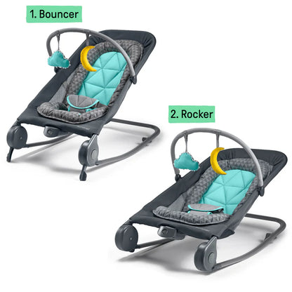 Ingenuity 2 In 1 Bouncer Rocker Gray Teal Us Only