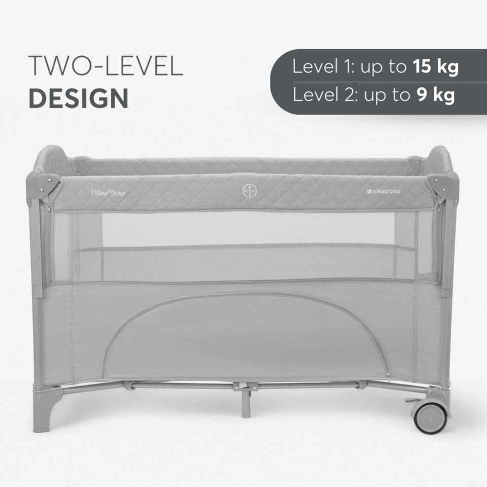 Baby Cot 2 Levels Milky Way Grey 20213