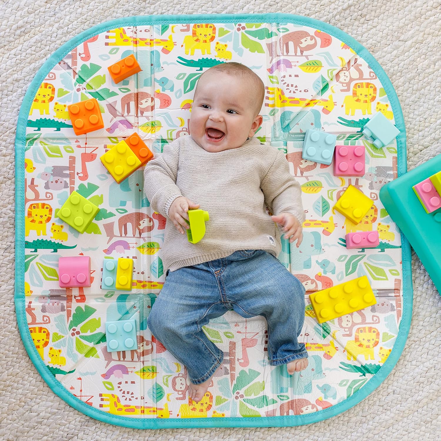 Infantino Super Soft 1st Building Blocks Play Mat &amp; Activity Station