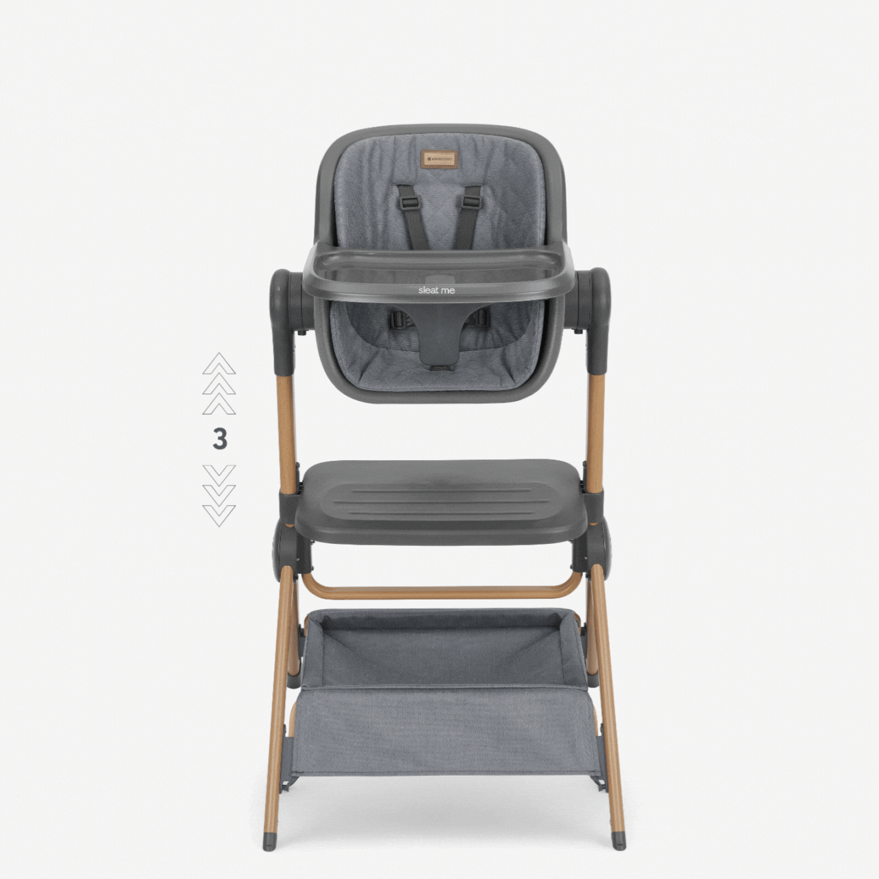 2 In 1 Bedside Crib + Highchair Sleat Me Grey