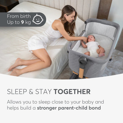 2 In 1 Bedside Crib + Highchair Sleat Me Grey