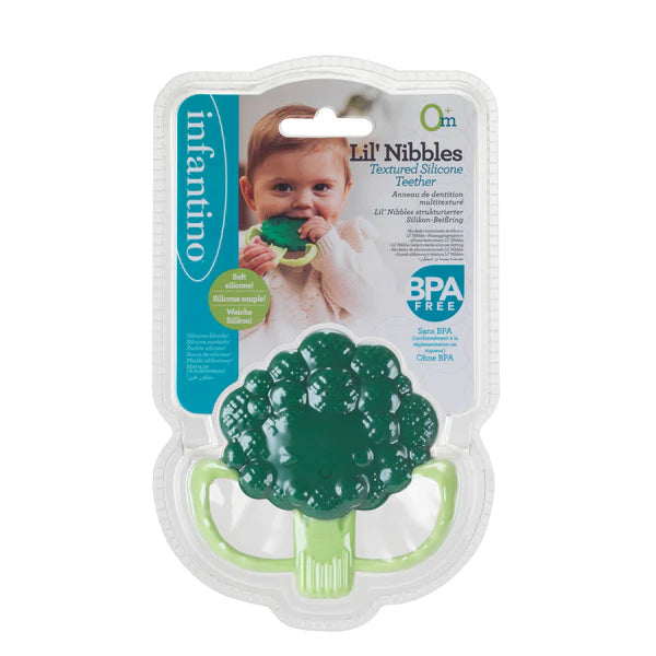 Lil Nibble Textured Silicone Teether, Broccoli