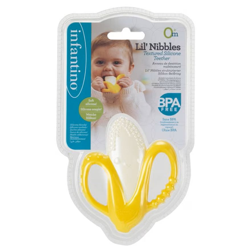 Lil Nibble Textured Silicone Teether, Banana
