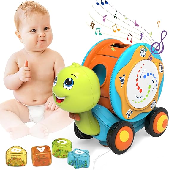 Drag &amp; Pull Bump &amp; Go Turtle Fun Beat Drum