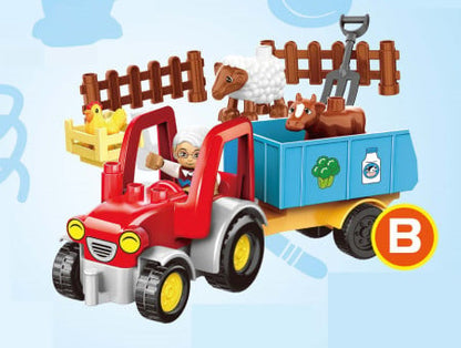 Interesting Building Blocks, Cubes Train, Excavator, Tractor