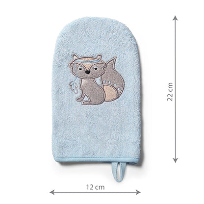Bamboo Baby Wash Mitt, BABYONO Washcloth Natural bamboo - blue