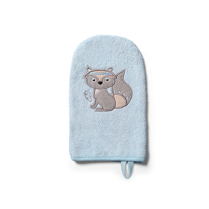 Bamboo Baby Wash Mitt, BABYONO Washcloth Natural bamboo - blue