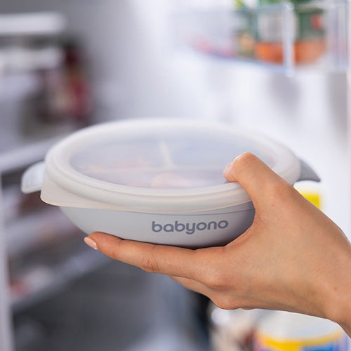 Silicone Suction Plate With Lid Blue