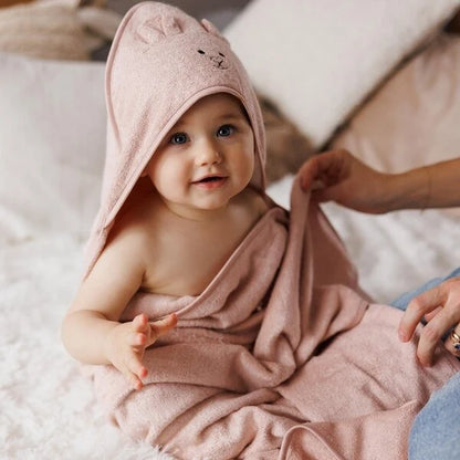 BabyOno Bamboo Hooded Towel 100 x 100 Cm Pink