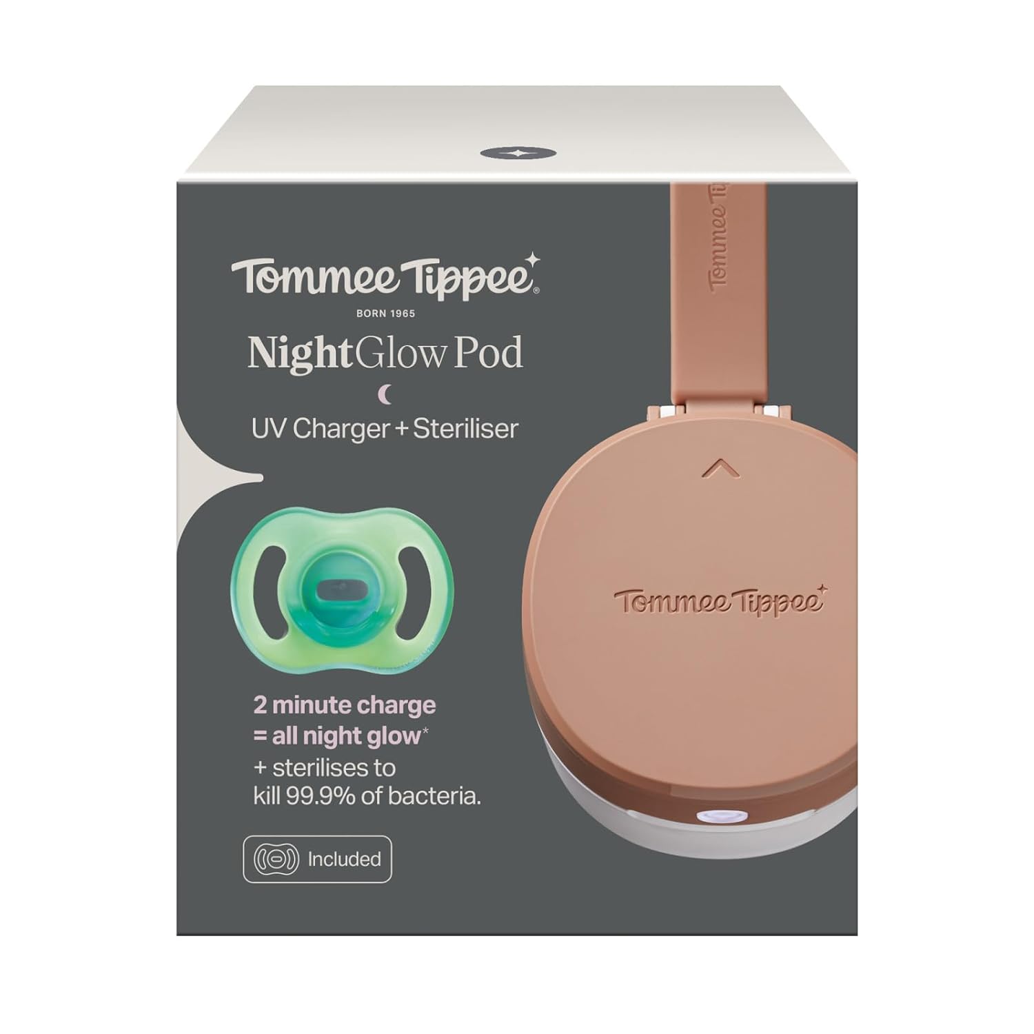 Tommee Tippee NightGlow Pod with 0-6m Ultra-Light NightGlow Soother