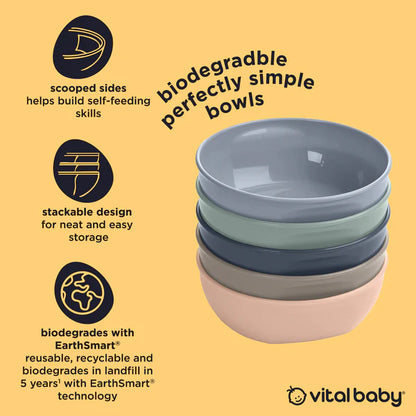 Vital Baby Perfectly Simple Bowls 5pk Natural