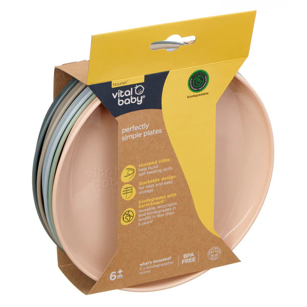 Vital Baby Perfectly Simple Plates 5pk Natural