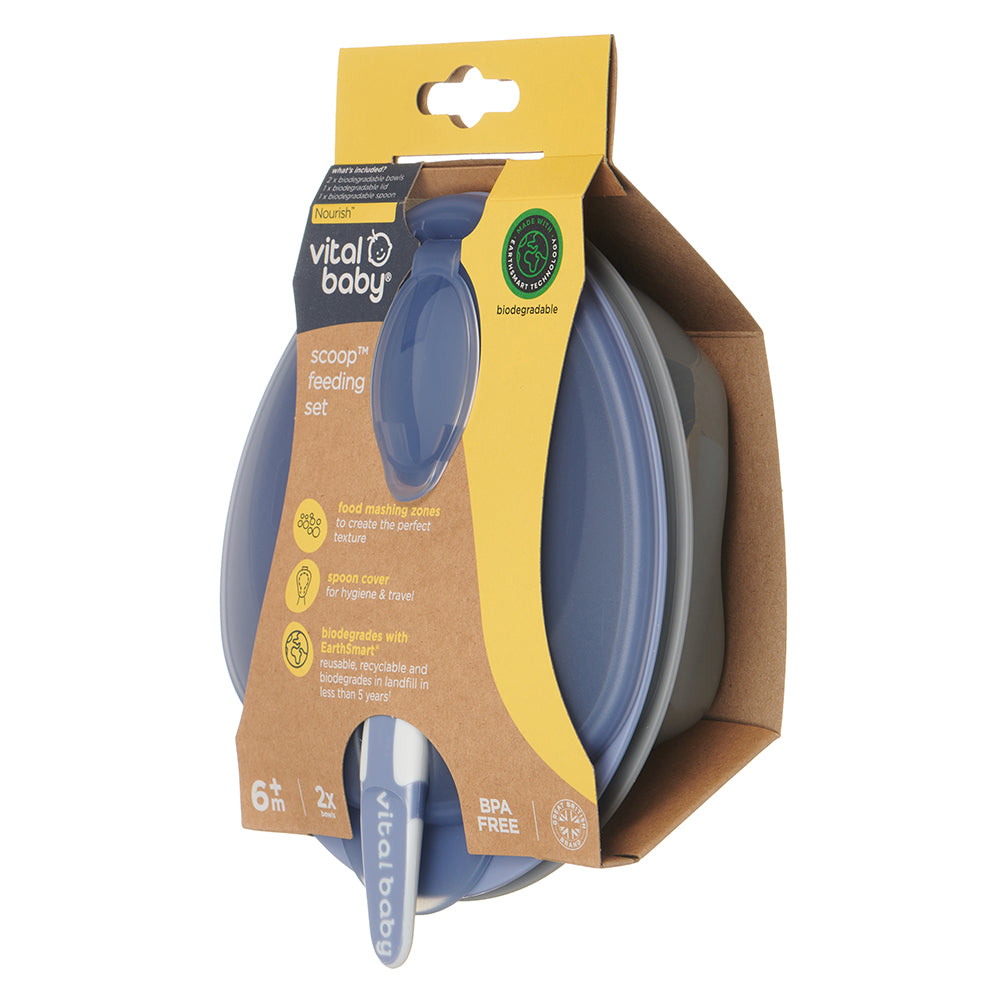 Vital Baby Nourish Scoop Feeding Set 2pk- Blue
