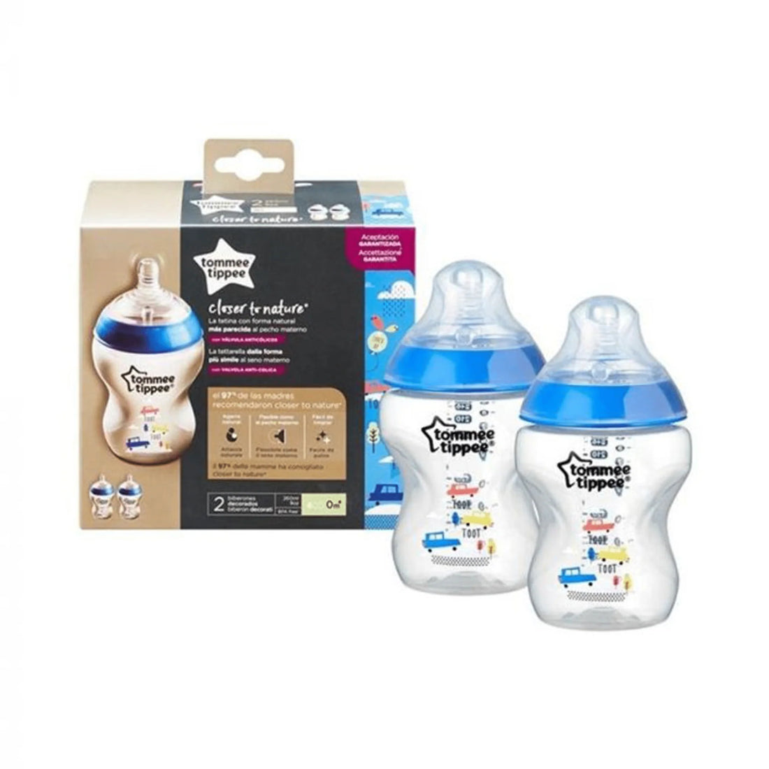 Tommee tippee 260ml pp bottle 2pcs deco