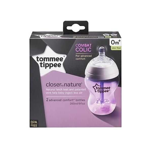 Tommee tippee 2*260ml adv com bottle