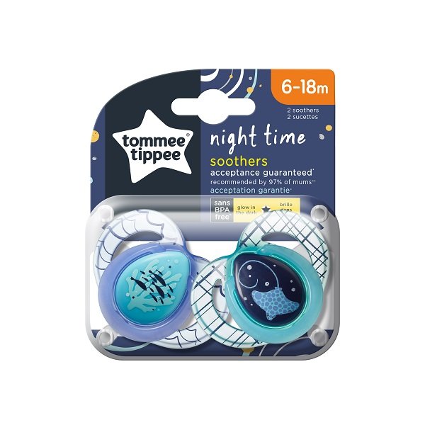 Tommee tippee 2 style soothers 6-18m