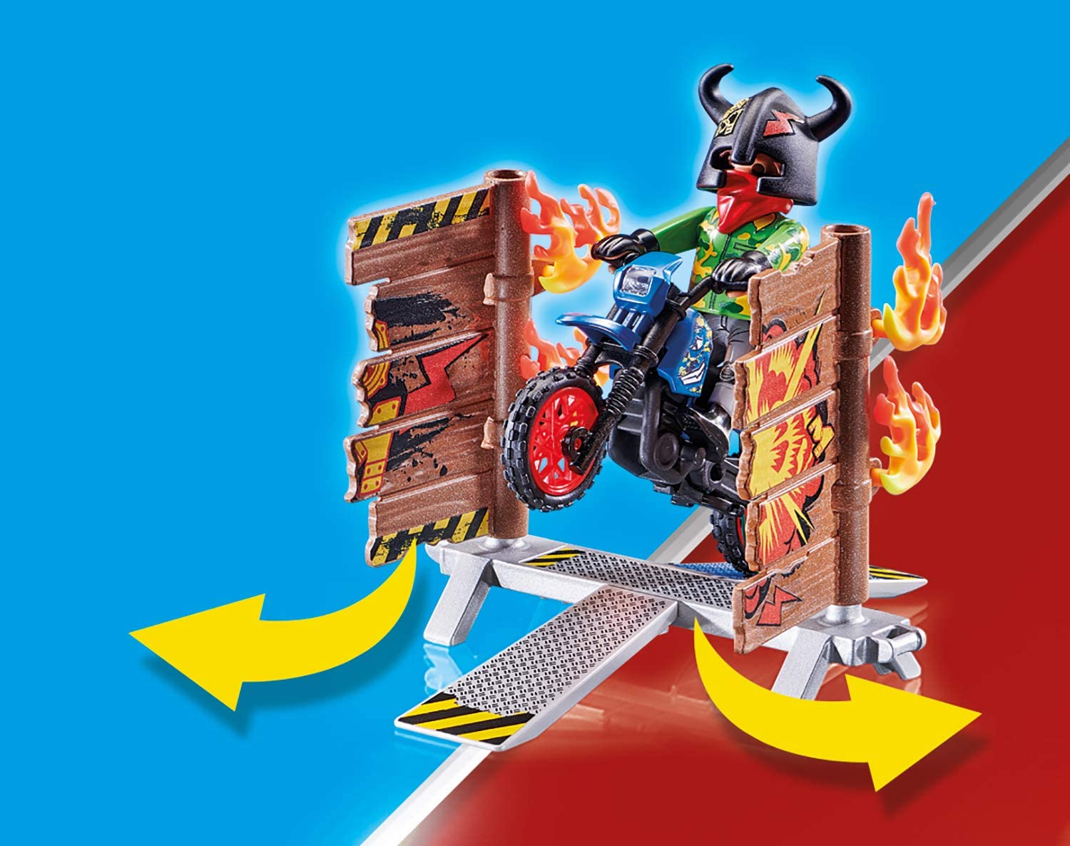 Playmobil stunt show motocross with fiery wall - 70553