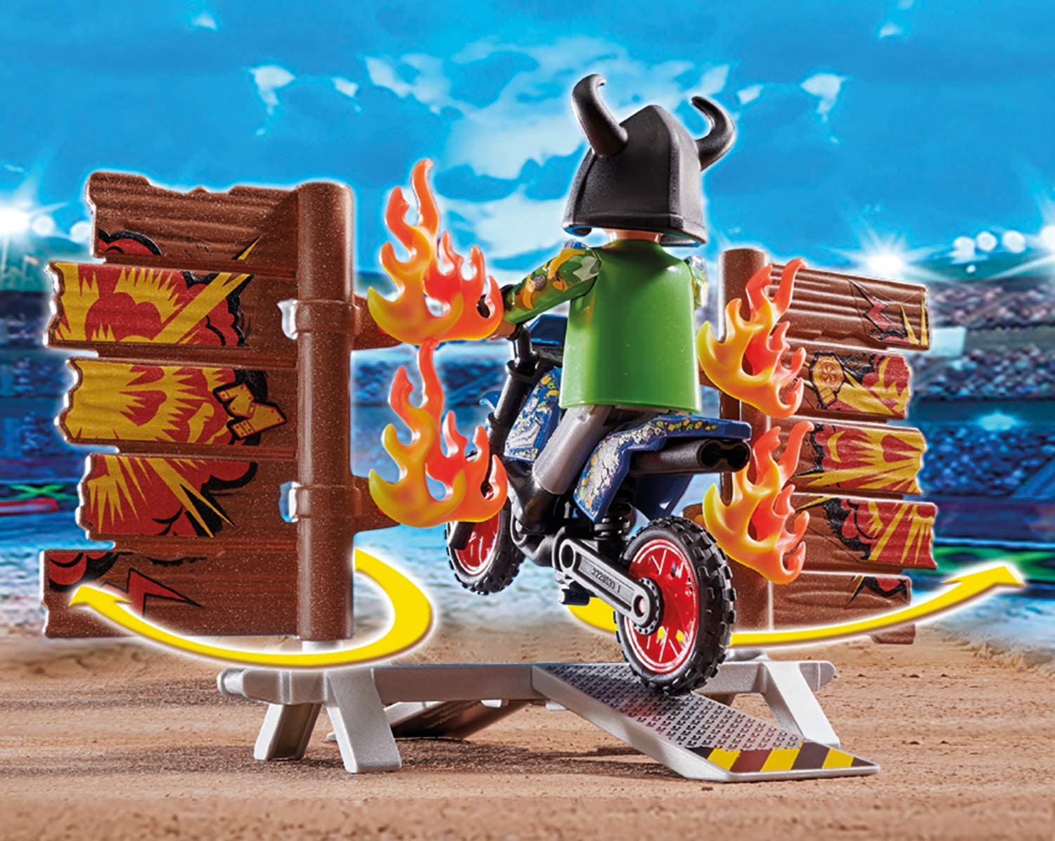 Playmobil stunt show motocross with fiery wall - 70553