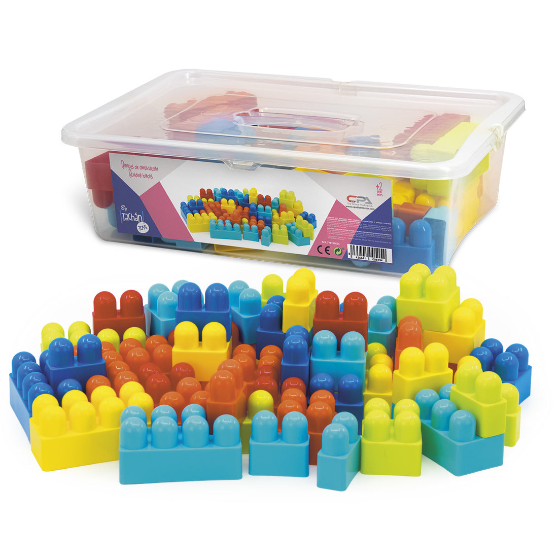 Case with 48 parts plastic construction speedometer games, multi-coloured