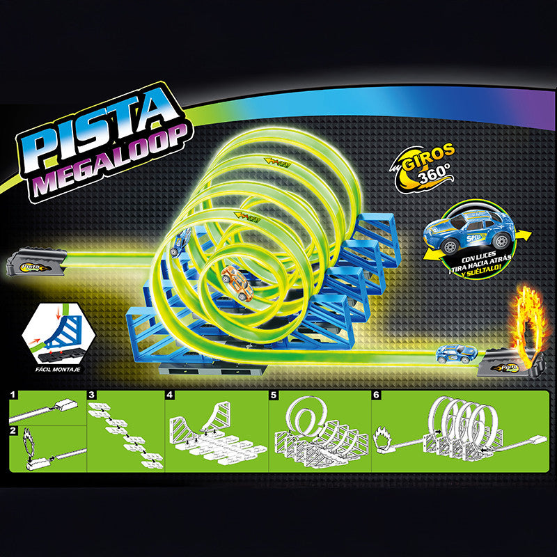 GLOW-IN-THE-DARK MEGALOOP TRACK LAUNCHER