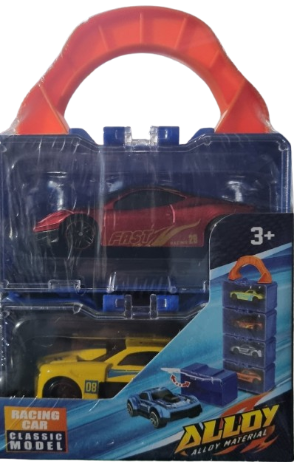 2-Piece Metal Car Set with Carrying Case. Samll Cras Alloy Material