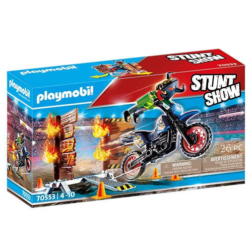 Playmobil stunt show motocross with fiery wall - 70553