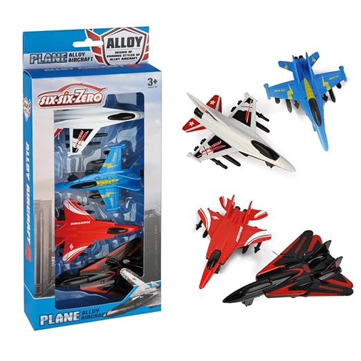 Pull Back Aircrafts, Die Cast, 4 pcs