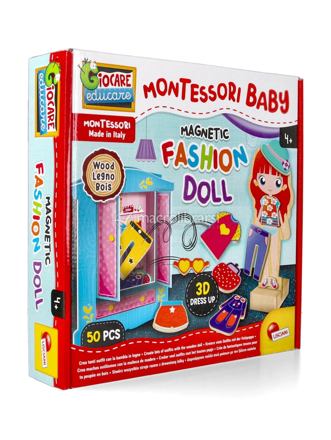 Montessori Baby Wood Magnetic Fashion Doll