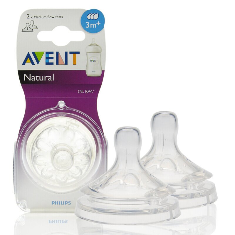 Avent 2 Natural Teats 2.0 Medium 3 Holes 3M+