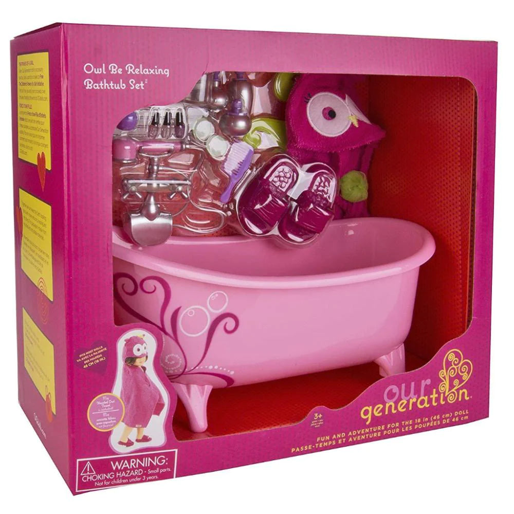 Our generation pink bathtub and accessories