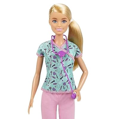 Barbie Paramedic Doll, Petite Brunette, Role-Play Set with Stethoscope &amp; Medical Accessories