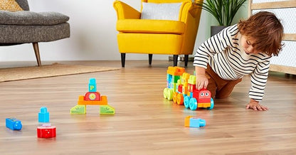MEGA BLOKS, ABC Blocks Building Toy, ABC Learning Train with 60 Pieces for Toddlers 