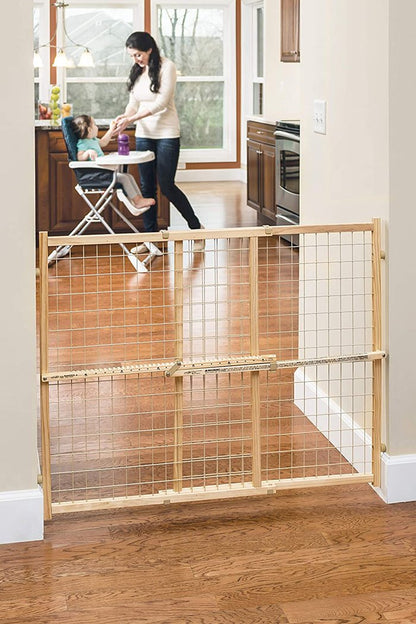 Evenflo position and lock tall natural wood baby gate, 79-127cm