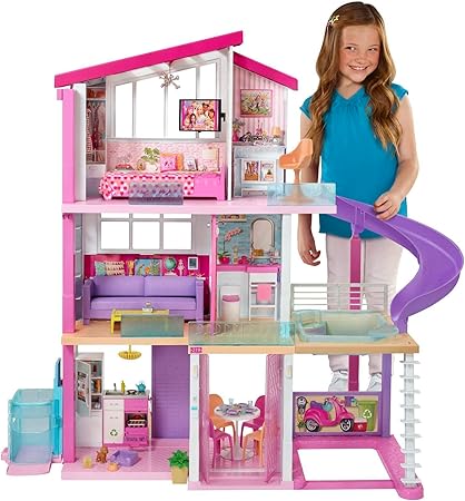 Barbie Dreamhouse, 3-Story House with 8 Rooms, Elevator and Pool with Slide