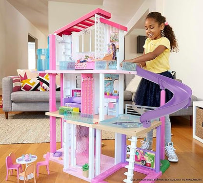 Barbie Dreamhouse, 3-Story House with 8 Rooms, Elevator and Pool with Slide