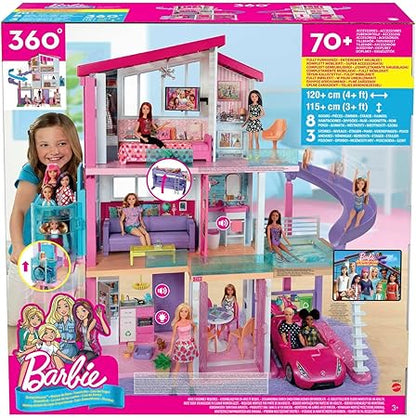 Barbie Dreamhouse, 3-Story House with 8 Rooms, Elevator and Pool with Slide