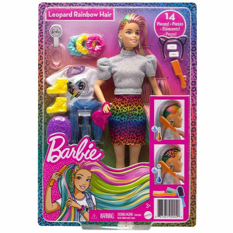 Barbie Leopard Rainbow Hair