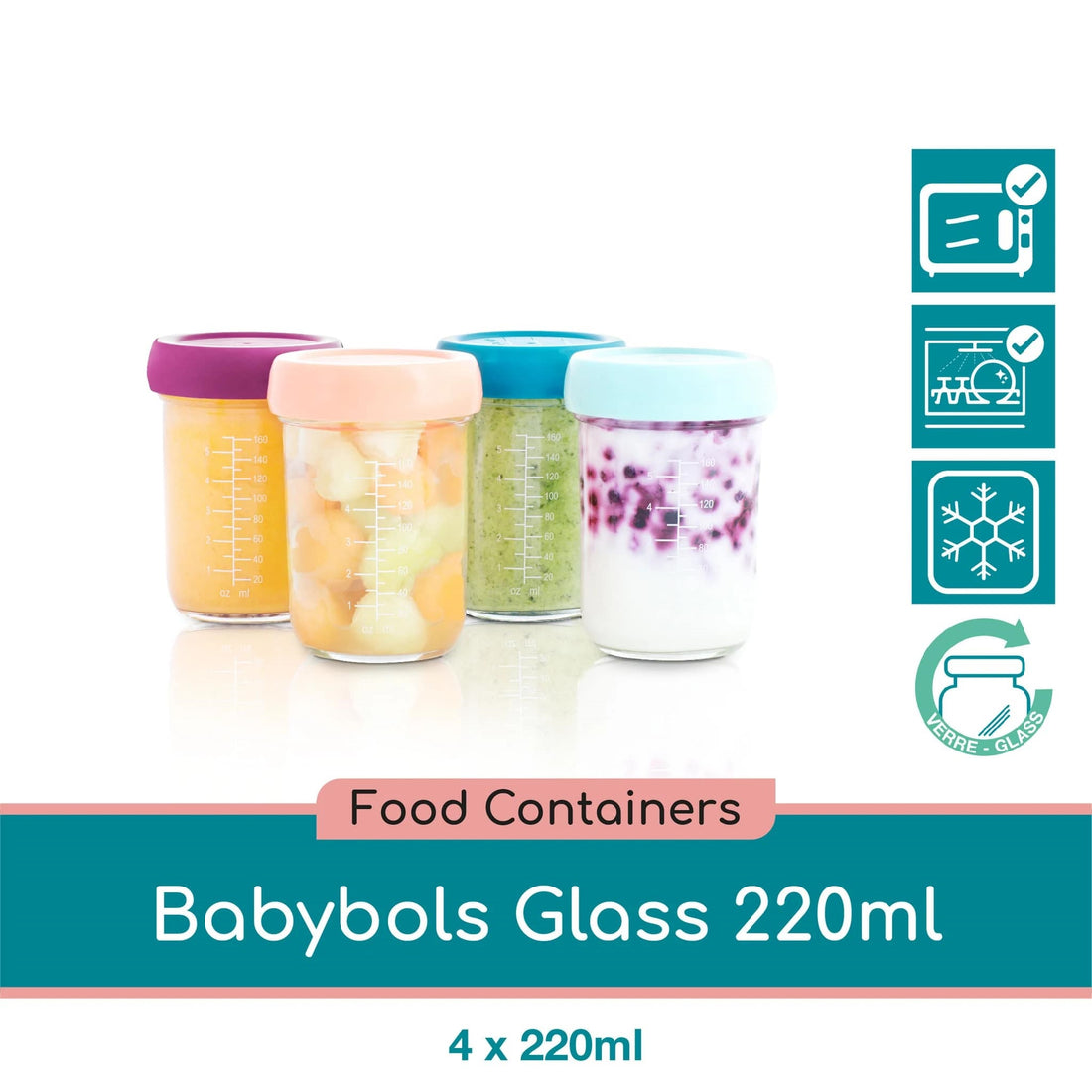 Glass Babybols (4x220 ml)