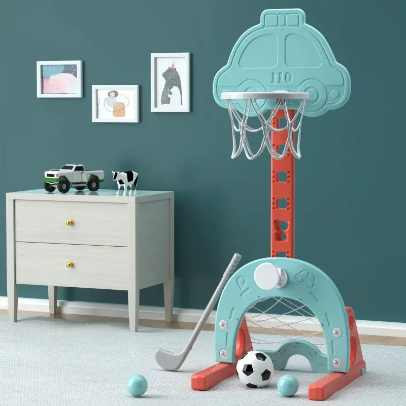 Basketball &amp; golf stand blue